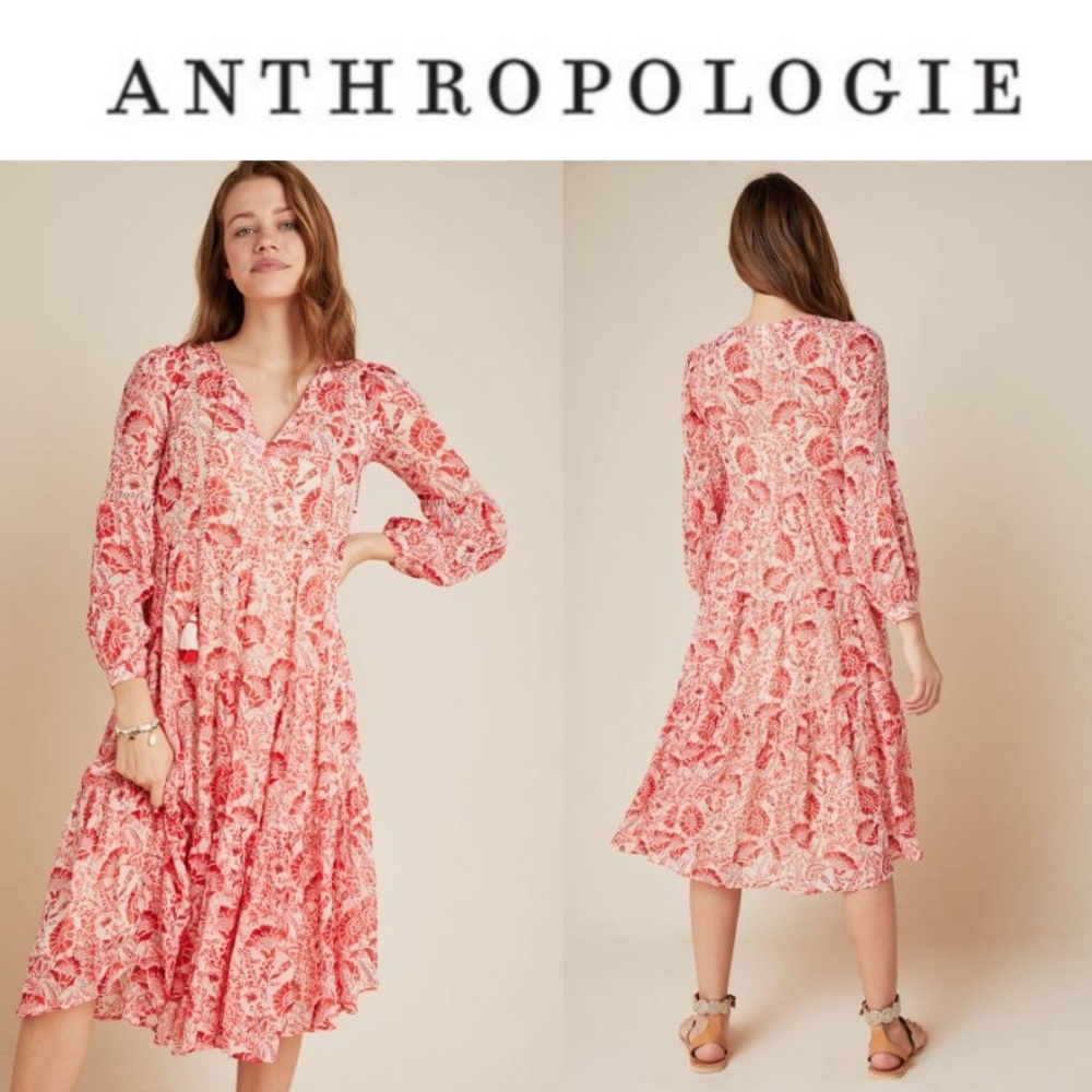 Anthropologie Talulah Tiered Midi Dress